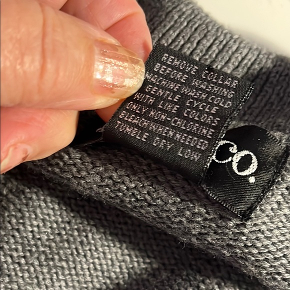 Style &Co Cardigan-Gray Zip-Up with Nordic Black Pattern Sz M - Picture 8 of 11